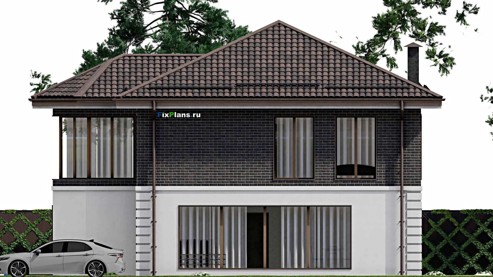 F-6110 - Проект двухэтажного дома 13 на 14, площадью 210 м² с 4 спальнями