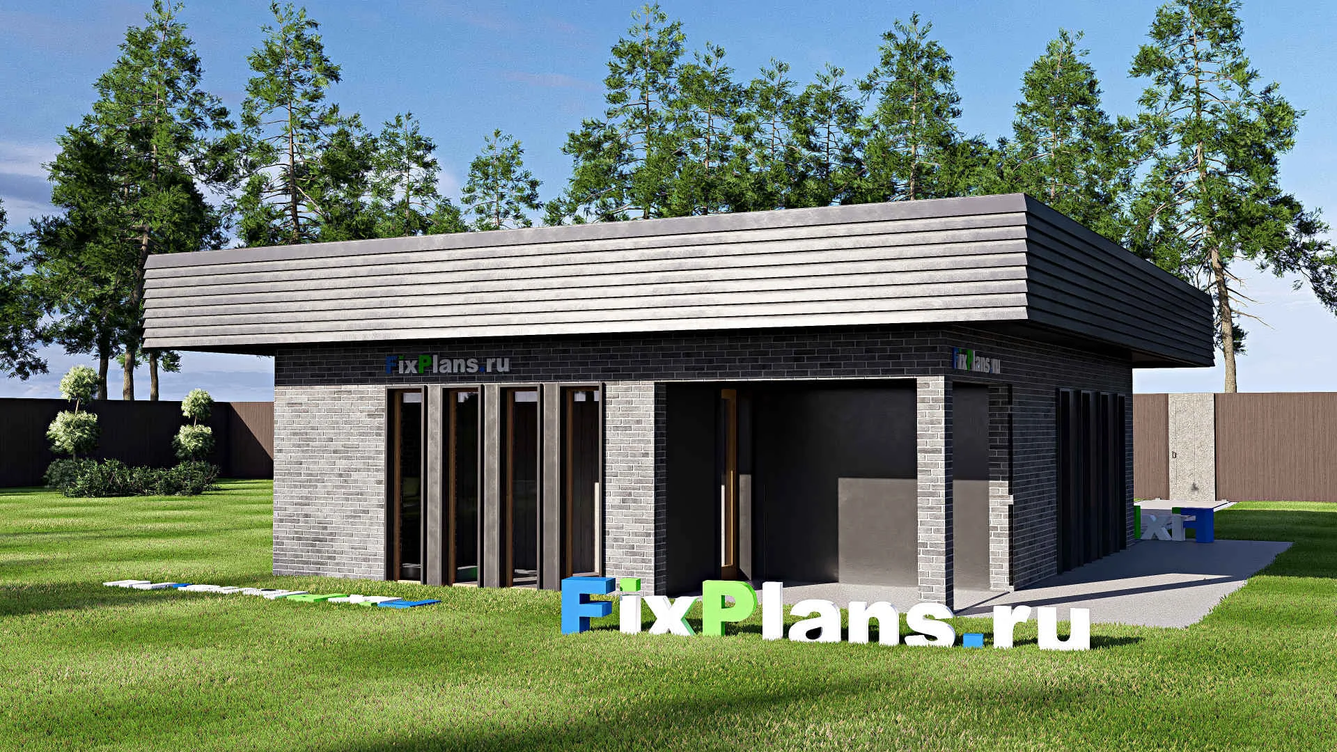 F-21059 - Проект гаража 8 на 9, площадью 60 м² на 2 машиноместа