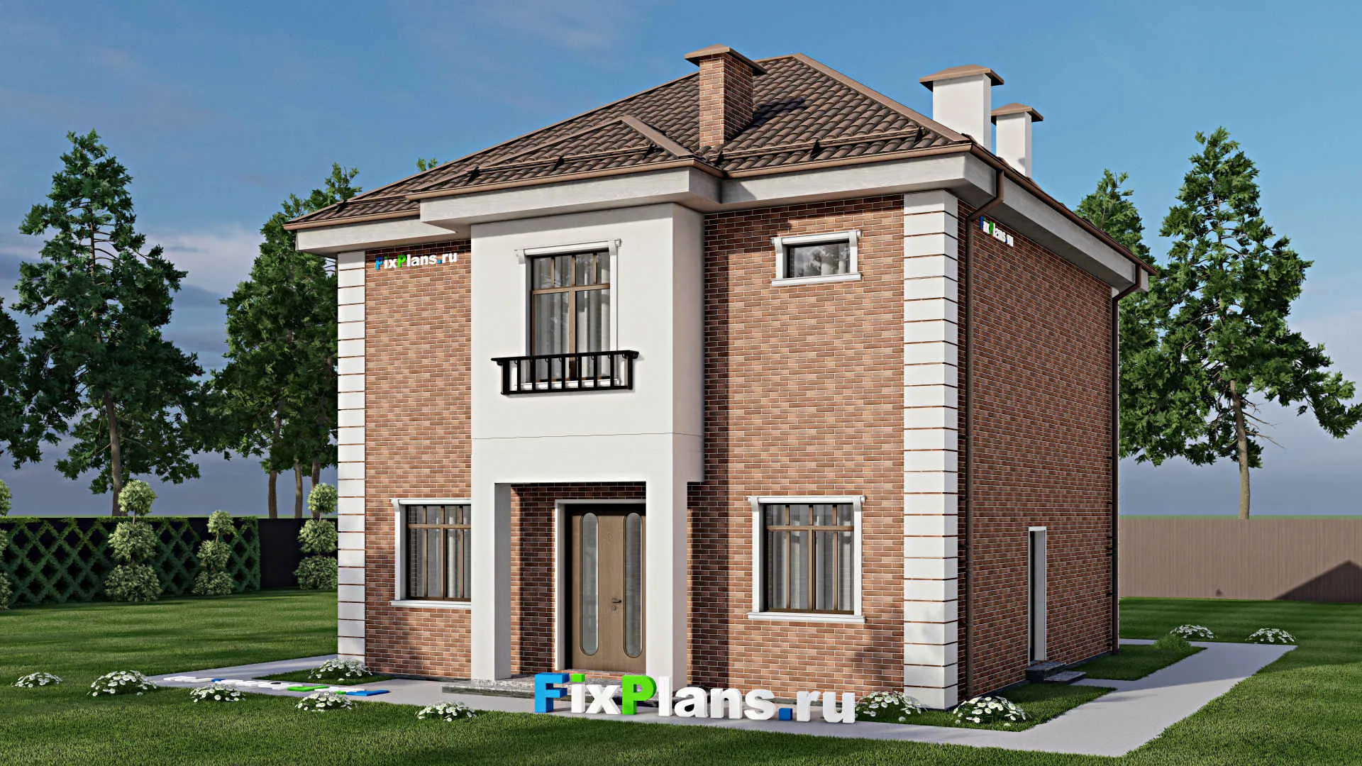 F-7847 - Проект двухэтажного дома 10 на 12, площадью 150 м² с 4 спальнями