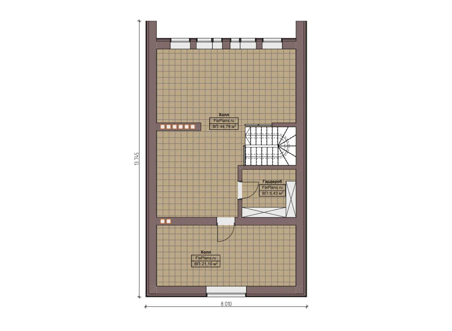 F-5651 - Планы дома с мансардой 9 на 15, площадью 160 м² с террасой и 2 спальнями