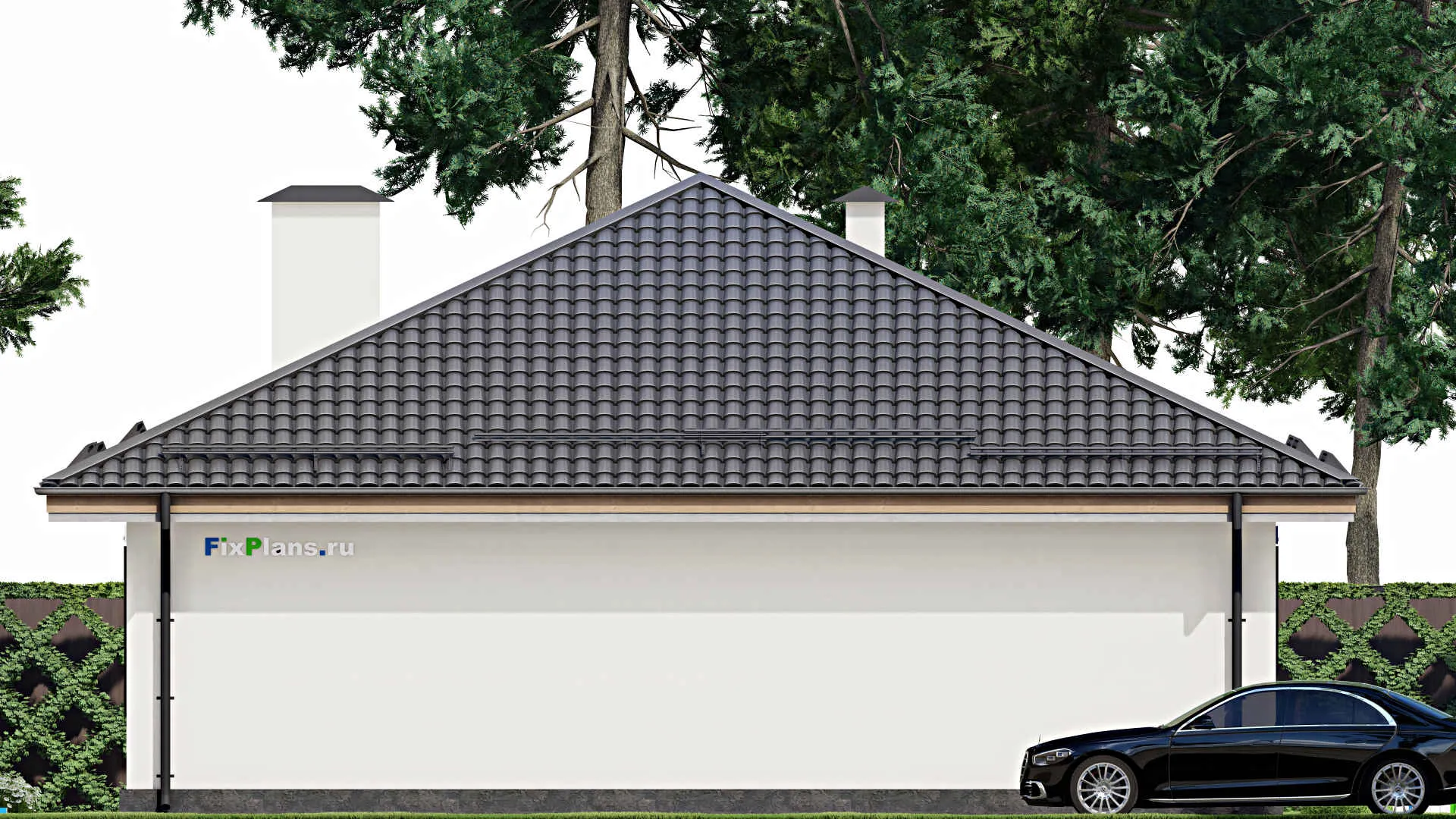 F-5093 - Проект одноэтажного дома 12 на 14, площадью 170 м² с террасой и 3 спальнями