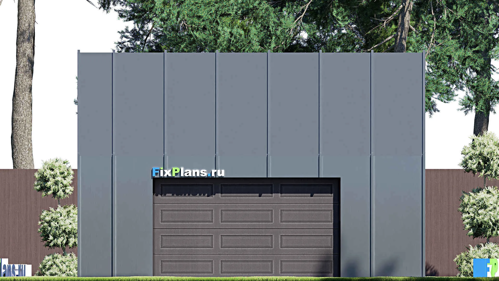 F-21005 - Проект гаража 8 на 8, площадью 50 м² на 2 машиноместа