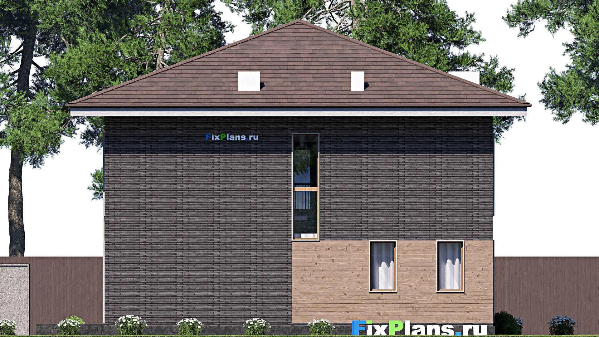 F-20762 - Проект двухэтажного дома 14 на 15, площадью 220 м² с террасой, балконом и 4 спальнями