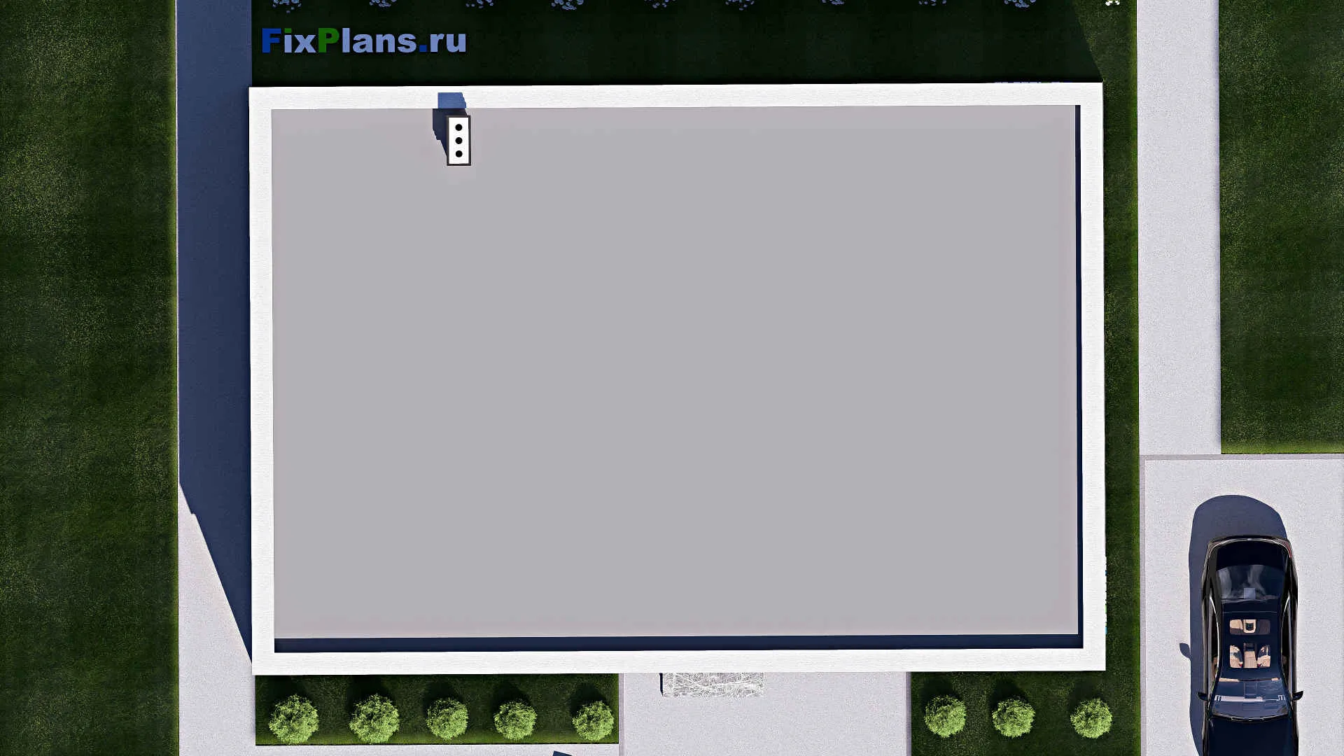 F-18134 - Проект одноэтажного дома 12 на 17, площадью 170 м² с террасой и 1 спальнями