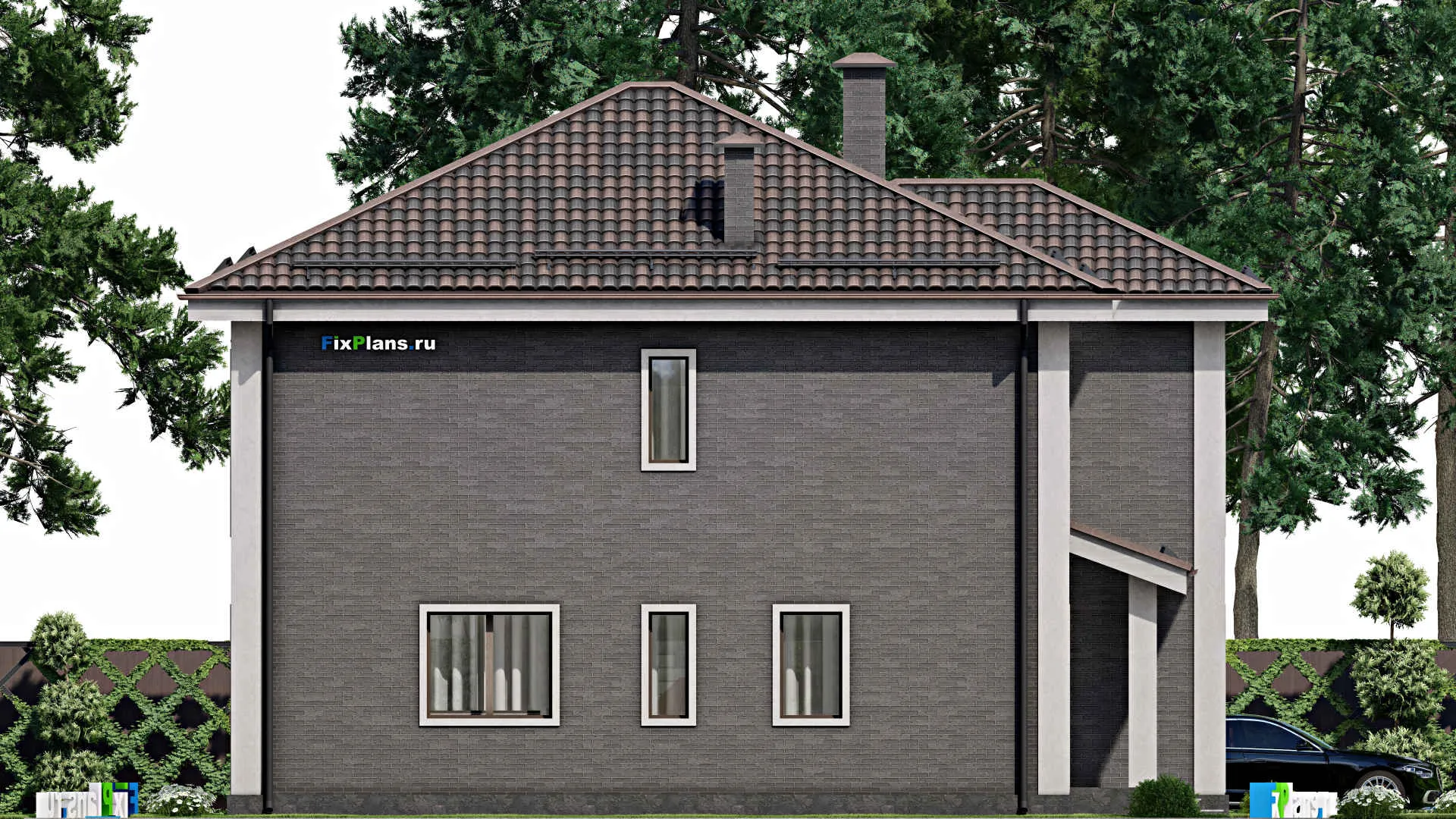 F-5498 - Проект двухэтажного дома 12 на 14, площадью 190 м² с 4 спальнями