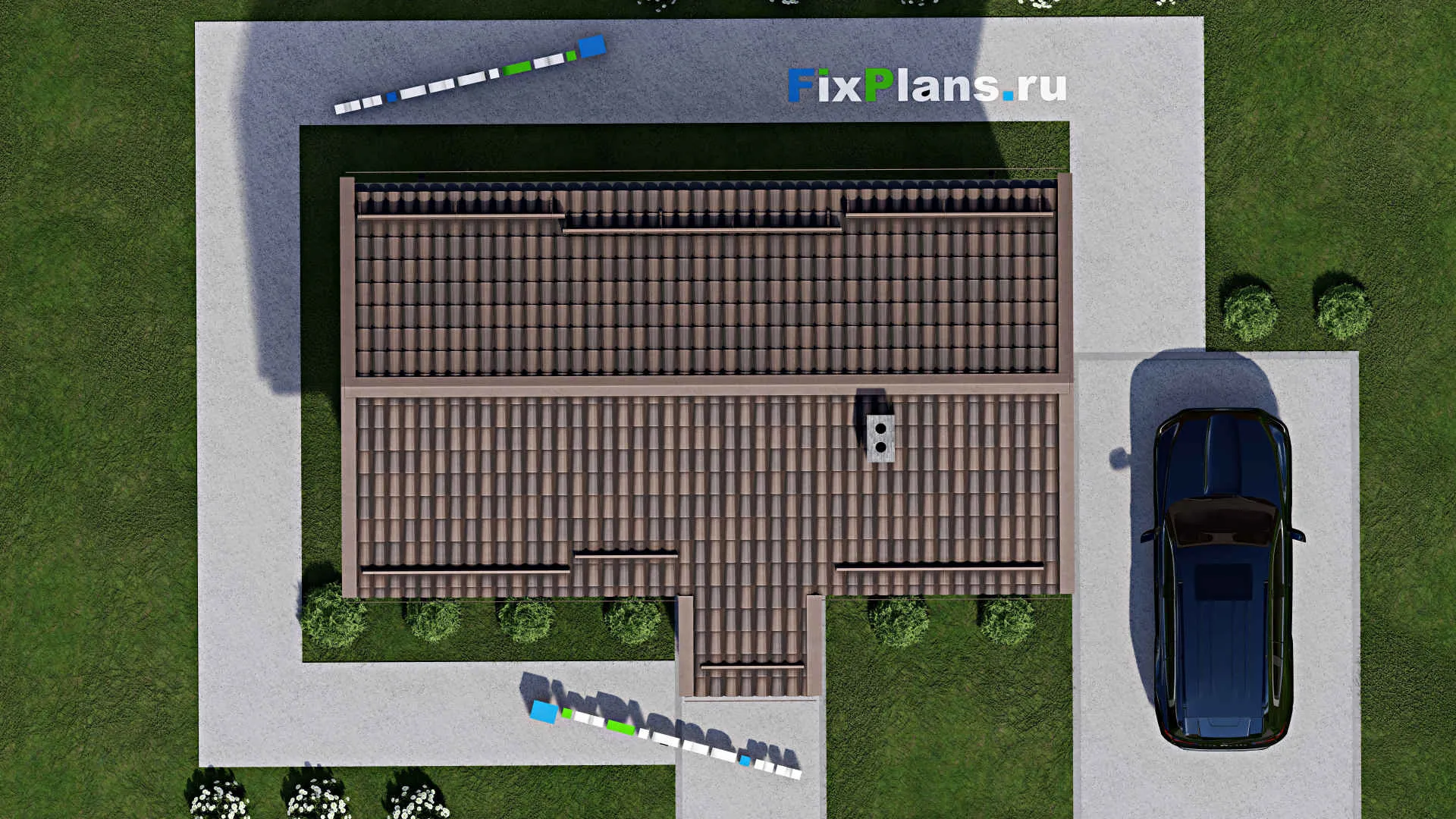 F-7712 - Проект одноэтажного дома 5 на 10, площадью 40 м² с 2 спальнями