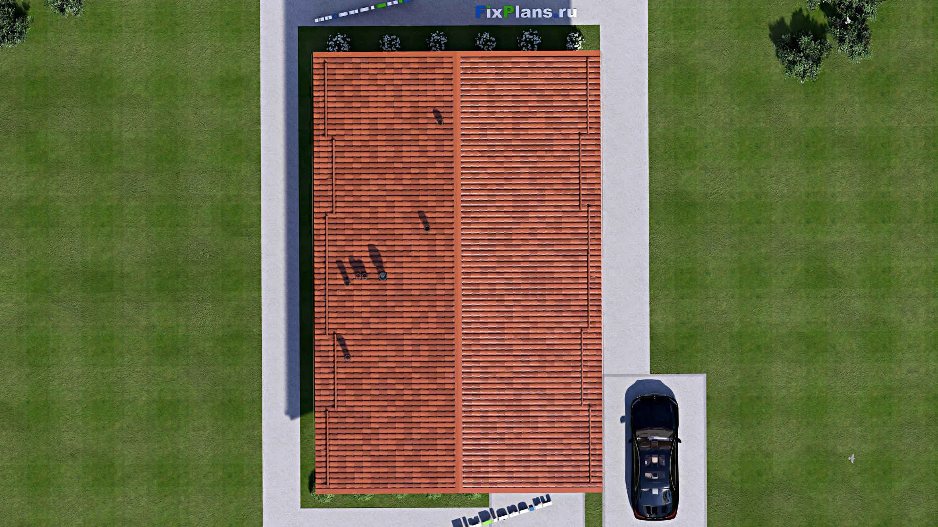 F-15218 - Проект одноэтажного дома 10 на 16, площадью 130 м² с террасой и 3 спальнями