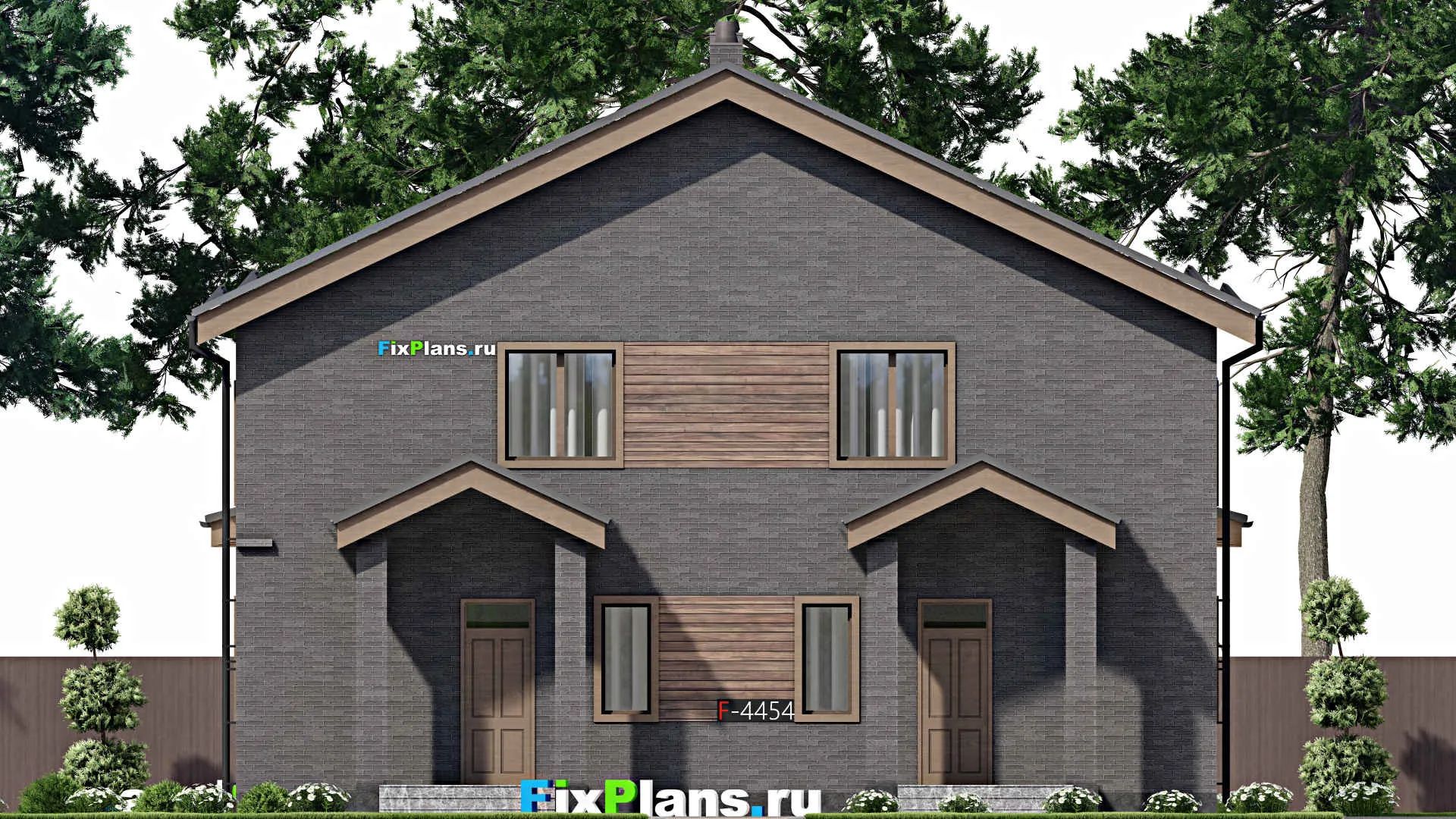 F-4454 - Проект дома с мансардой 11 на 13, площадью 240 м² с террасой и 6 спальнями