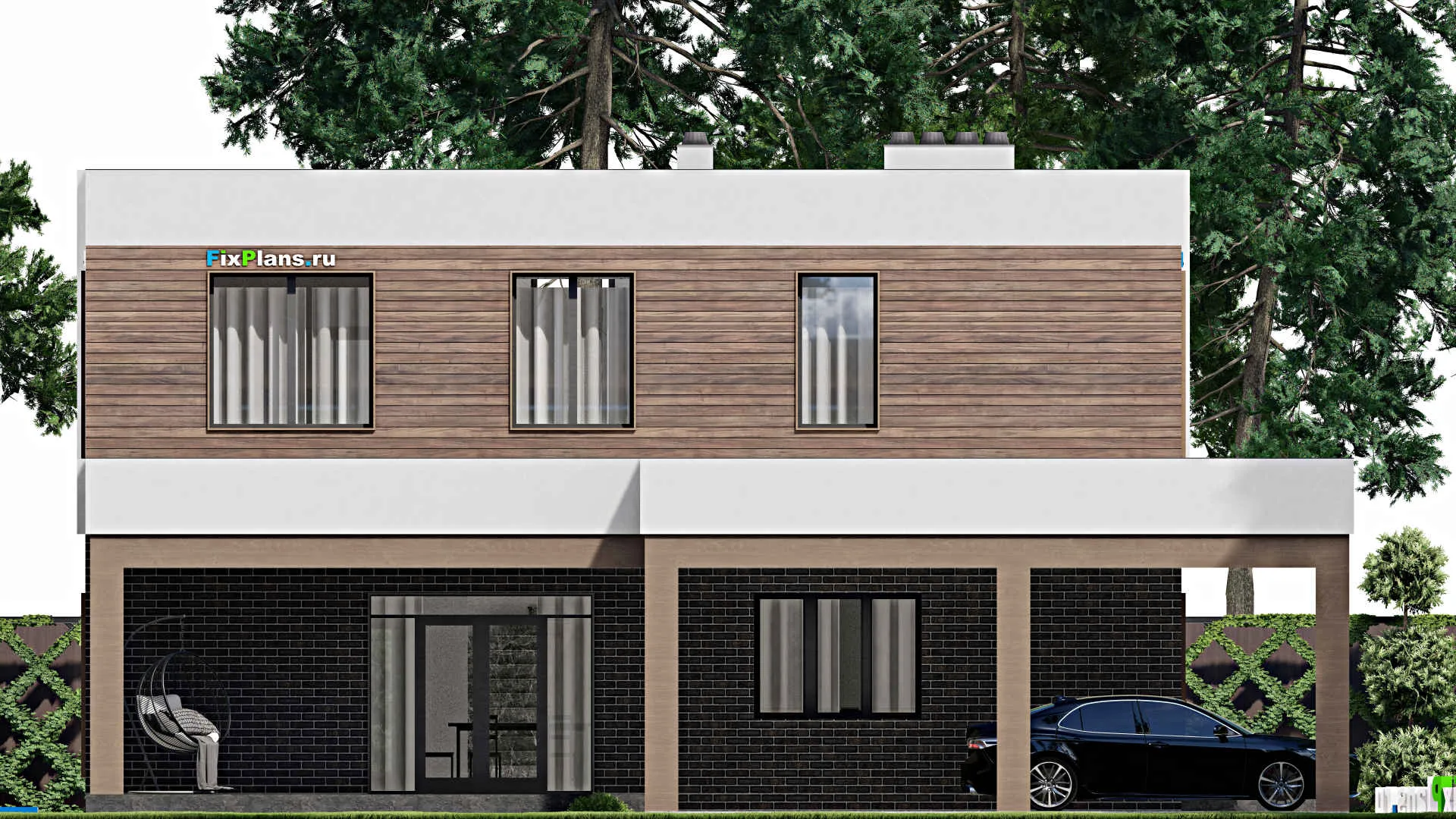 F-3545 - Проект двухэтажного дома 10 на 14, площадью 210 м² с террасой и 3 спальнями