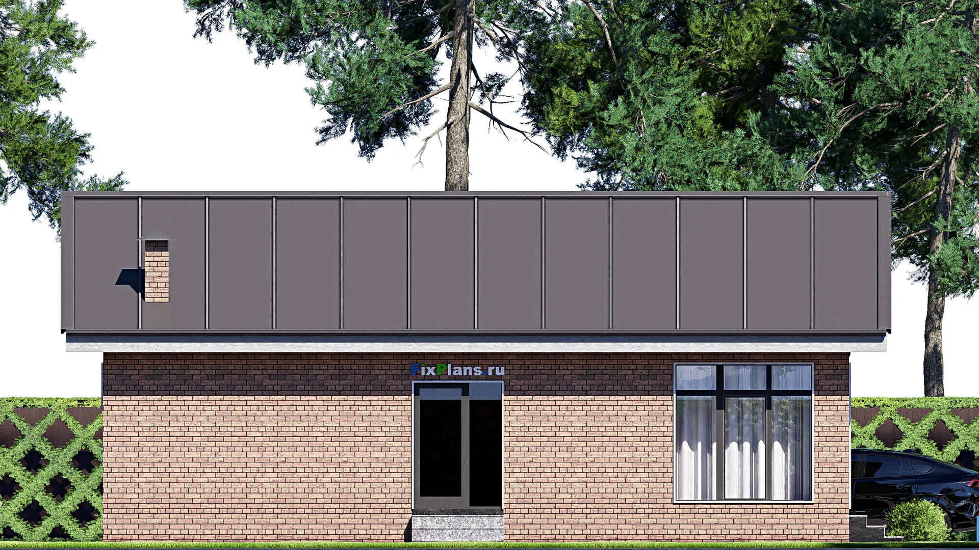 F-18764 - Проект бани 7 на 13, площадью 60 м² с комнатой отдыха, бассейном и санузлом