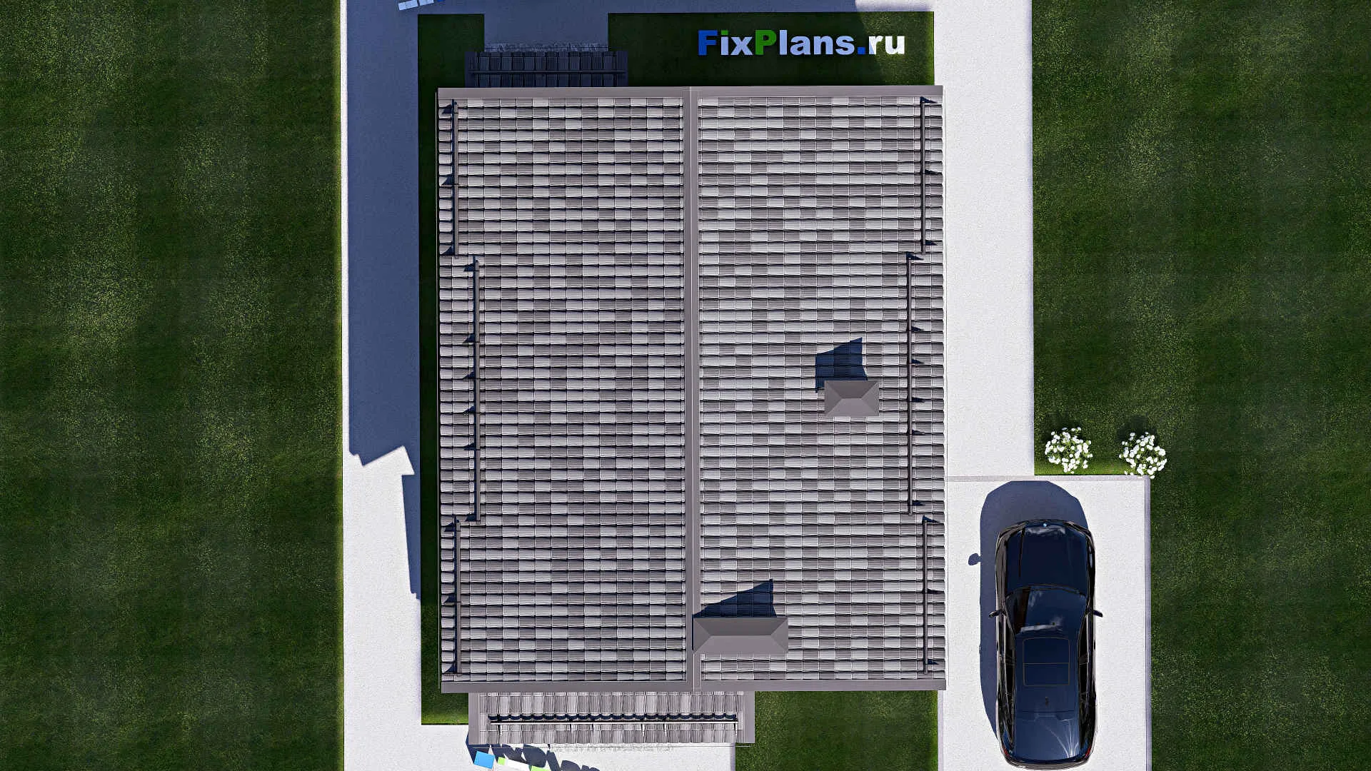 F-17810 - Проект дома с мансардой 9 на 13, площадью 130 м² с террасой и 4 спальнями