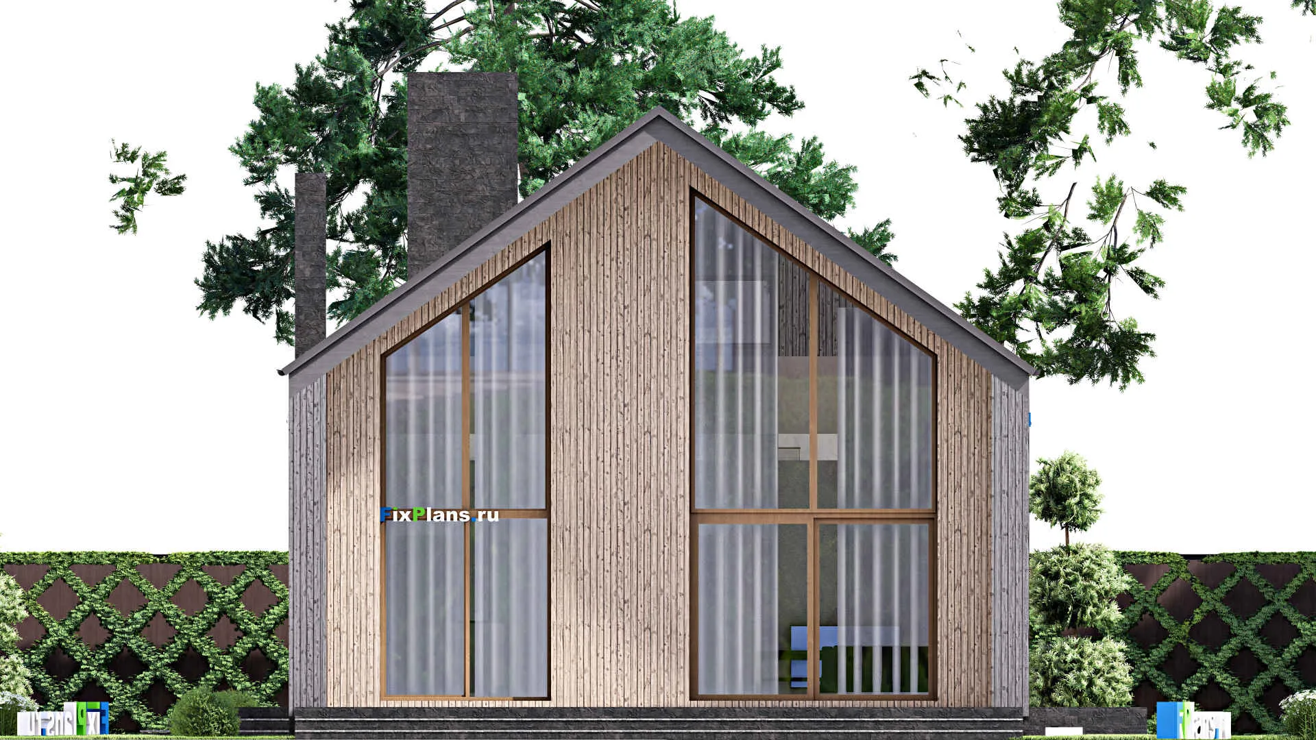 F-16550 - Проект дома с мансардой 13 на 19, площадью 250 м² с 3 спальнями