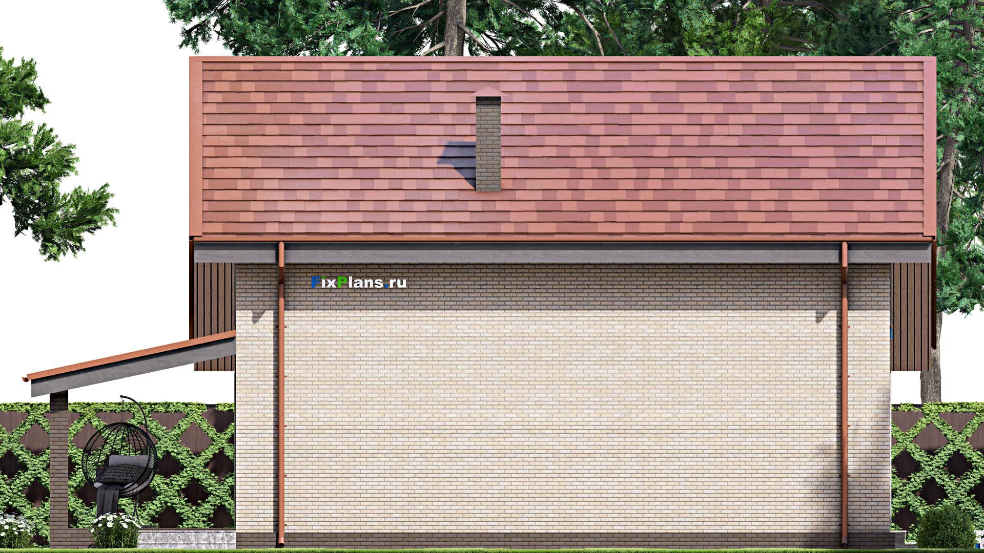 F-13274 - Проект дома с мансардой 12 на 14, площадью 180 м² с террасой, балконом и 4 спальнями