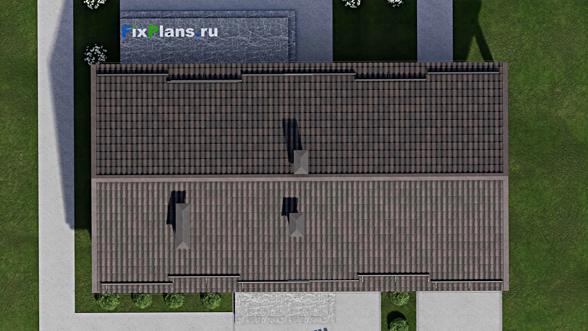 F-6686 - Проект одноэтажного дома 9 на 14, площадью 140 м² с террасой и 2 спальнями