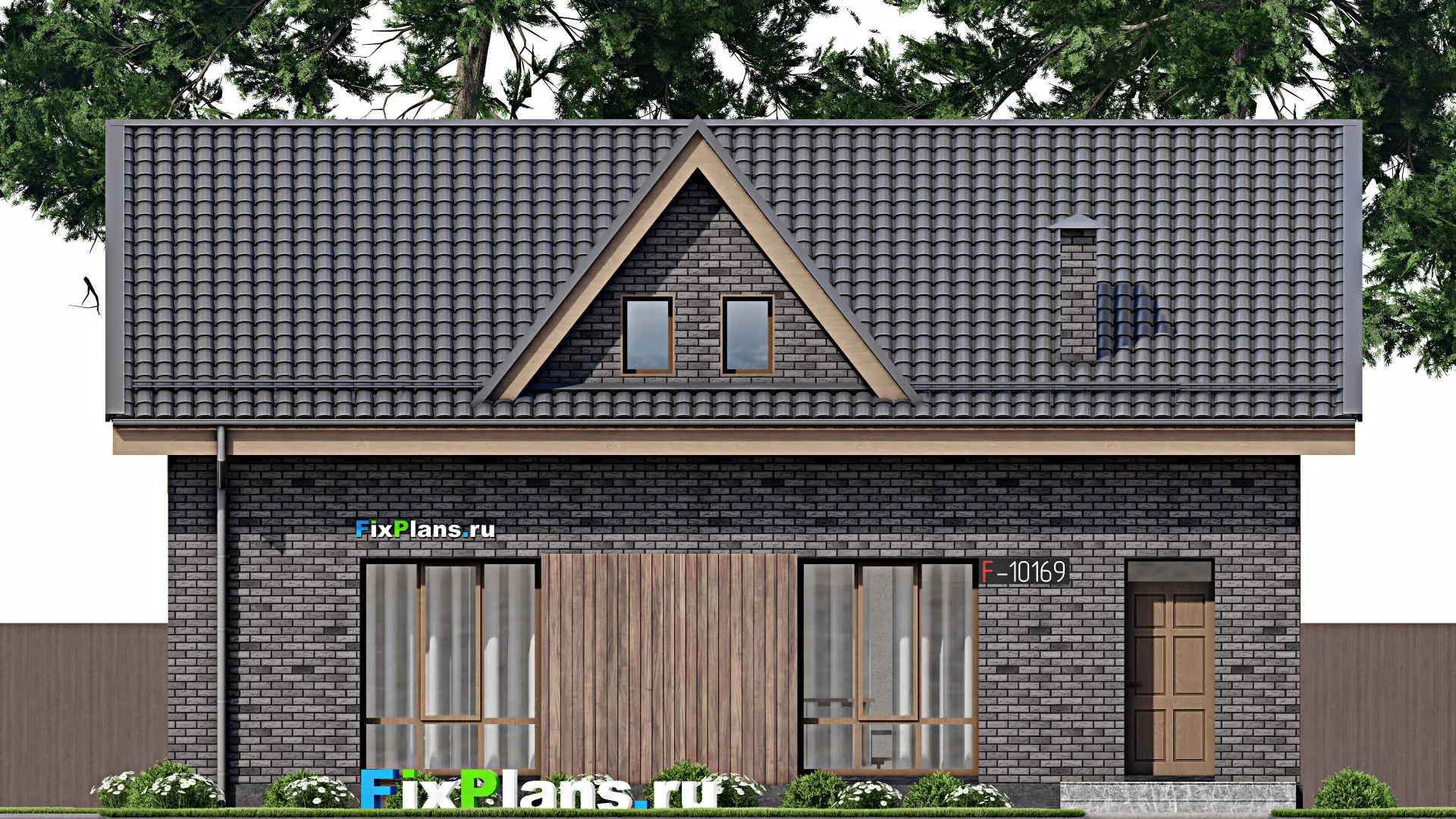 F-10169 - Проект дома с мансардой 13 на 15, площадью 310 м² с цокольным этажом и 5 спальнями