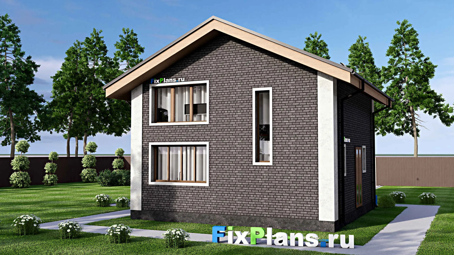 F-14183 - Проект дома с мансардой 9 на 10, площадью 100 м² с 3 спальнями